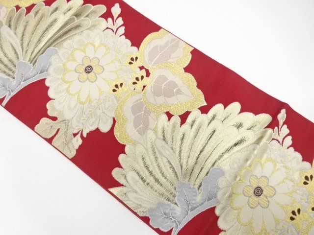 JAPANESE KIMONO / NAGOYA OBI / WOVEN KIKU & PAULOWNIA